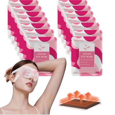 50 Packs Steam Eye Mask for Dry Eyes, Self Heated Sleep Eye Mask Disposable Warm Compress for Eyes, Relieves Dry Eye Eye Strain, Dark Circles, Puffiness,Microgroove (Rose)