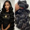 100% Raw Indian Hair Bundles  Unprocessed Virgin Human Hair, Natural Black, Cuticle Aligned, Double Weft, Tangle-Free & Shedding-Free view 1