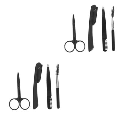 FOMIYES 2sets Eyebrow Trimming Kit Eyebrow Scissors Tweezers Brush for Easy Shaping and Grooming Beauty Tool for Women and