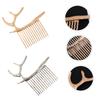 Beaupretty 2pcs Women Antlers Hair Combs Decorative Headdress Accessories Gold Silver for Parties Pageants and Special Occasions Lightweight Comfortable Female Hair Accessories view 3