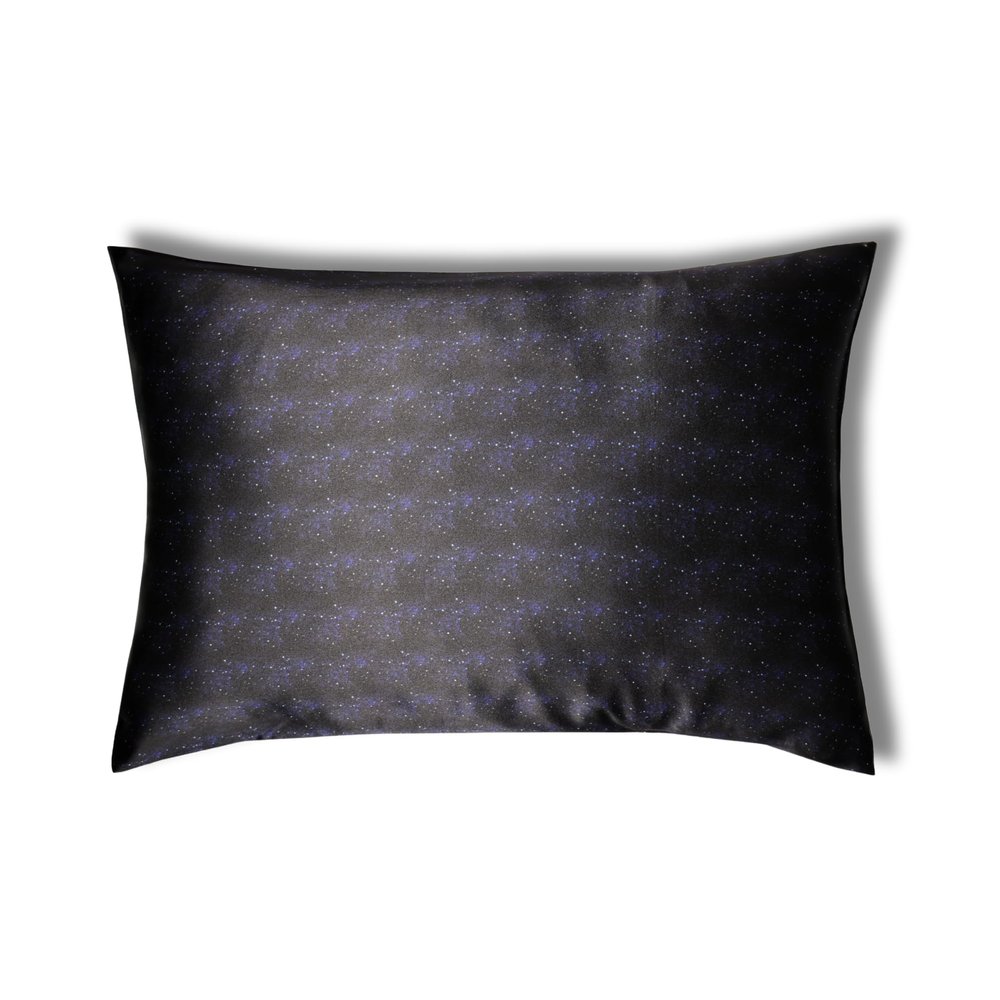 100% Pure Mulberry Silk Pillowcase  Handmade in USA  22 Momme Printed Silk Pillow Cover for Hair & Skin  Anti-Frizz, Anti-Aging - Envelope Closure  Silk Pillow Case for Women & Men (Midnight, King)