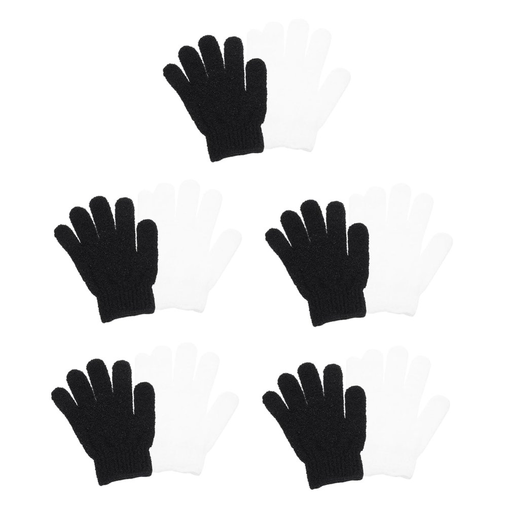DONFAMDS 10pcs Bath Exfoliating Gloves Five-finger Body Scrubber for Deep Cleaning Skin Cleaning Supply for Home and Dormitory Use