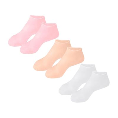 BIUDECO 1 Pair Silicone Moisturizing Foot Soaking Socks Spa Gel Socks for Dry Cracked Feet Care Flexible and Stretchable for Home Use Skin