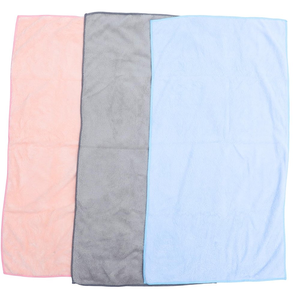 FELTECHELECTR 3pcs Coral Fleece Absorbent Washcloths for Travel Face Washing Bathing Skin Friendly Lightweight Soft Texture for Cleansing and Makeup Removal