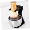 ELAYARD Men's Grooming Shaving Kit 2-Piece Beard Brush Stand and Shaving Bowl Set Acrylic for Suitable for Personal Use view 2