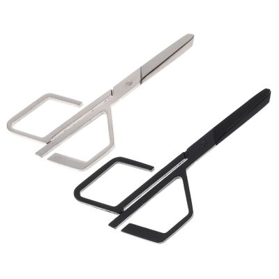 DEARMAMY 2Pcs Stainless Steel Nose Hair Scissors Manual Nose Hair Trimming Tools for Men and Women Precision Cutting Ergonomic Design