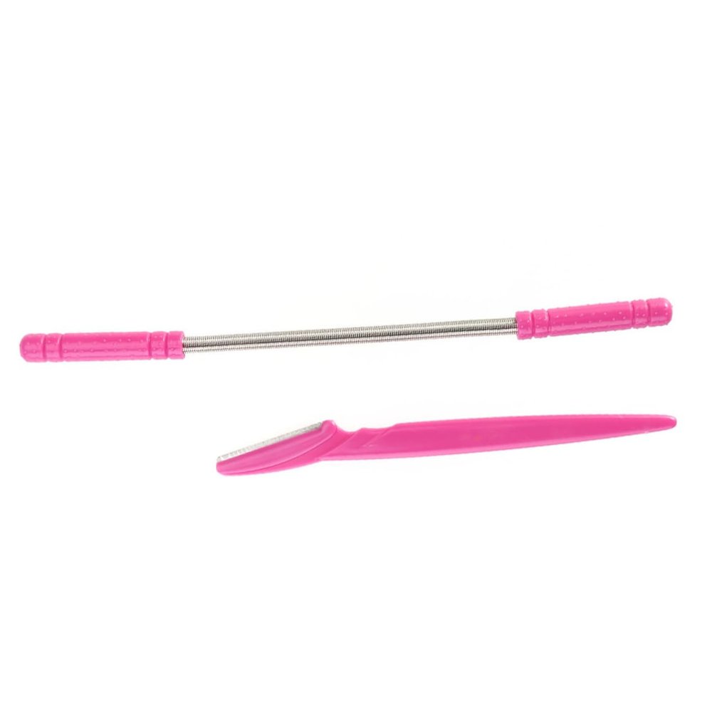 FOMIYES 2pcs Facial Hair Remover Spring and Eyebrow Shaper Razor Set for Women Painless Facial Hair Removal Tool Compact and Easy to Use