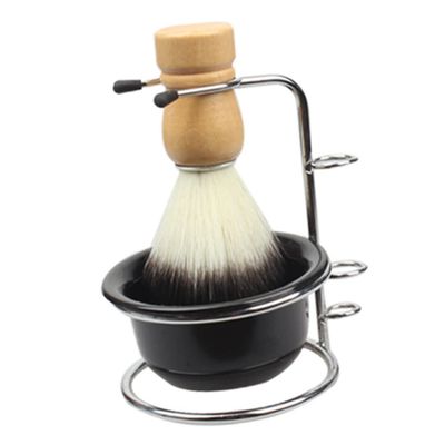 DEARMAMY 1 Set Shaving Brush with Stand Soft Bristles Shaving Cup Ergonomic Design for Traditional Beard Grooming