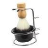 DEARMAMY 1 Set Shaving Brush with Stand Soft Bristles Shaving Cup Ergonomic Design for Traditional Beard Grooming view 1