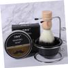 DEARMAMY 1 Set Shaving Brush with Stand Soft Bristles Shaving Cup Ergonomic Design for Traditional Beard Grooming view 4