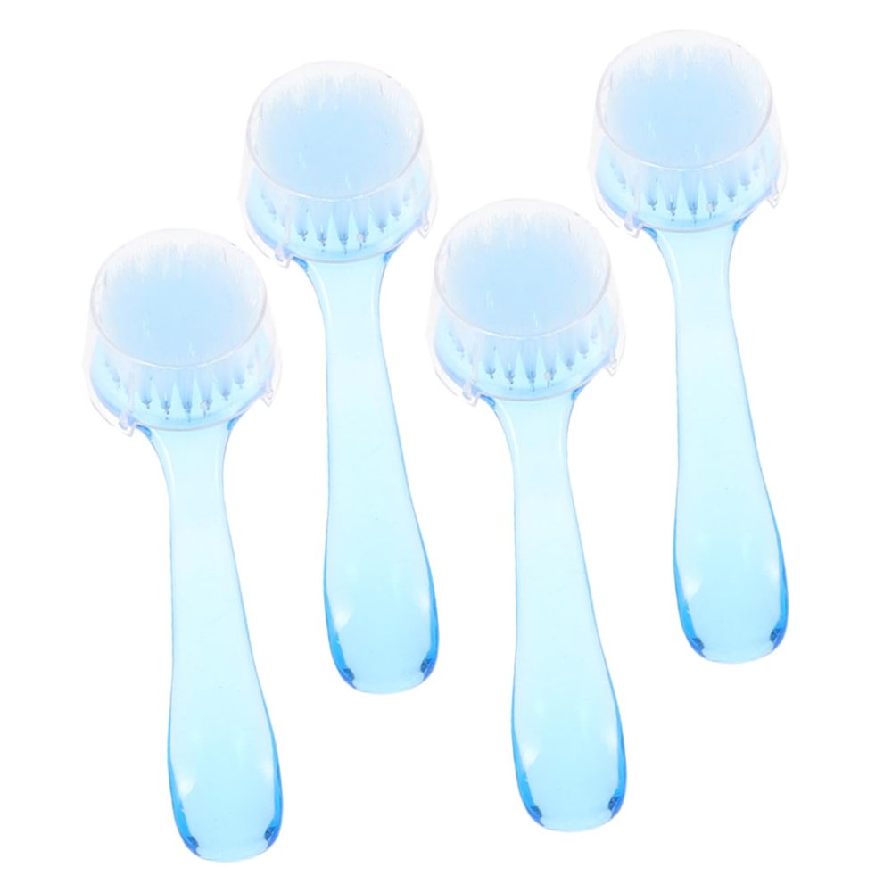 Beaupretty 4pcs Nail Cleaning Tool Round Head Nail Brush Cover Compact and Lightweight Manicure Dust Brush for Salon and Home Use and Material
