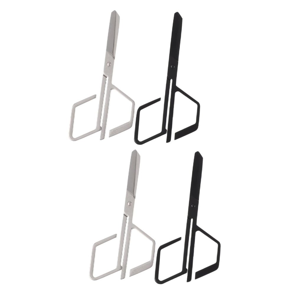 DEARMAMY 2sets Manual Nose Hair Scissors Stainless Steel Trimming Tools for Eyebrows and Nose Hair Grooming Portable and Durable Skin Friendly Design 2pcs*2