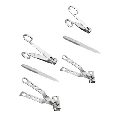 Beavorty 6-Piece Stainless Steel Nail Clipper Set Professional Manicure and Pedicure Tools Ergonomic for Adults and Seniors for Home and Travel
