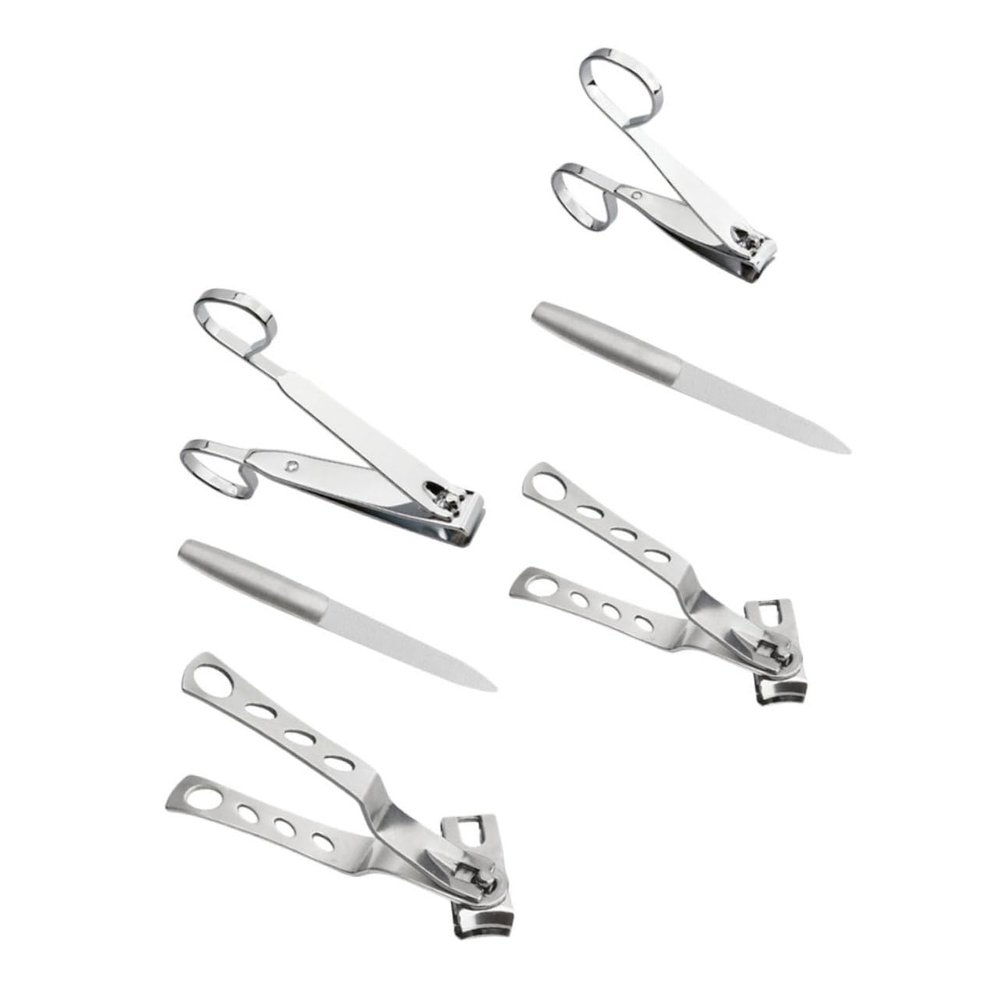 Beavorty 6-Piece Stainless Steel Nail Clipper Set Professional Manicure and Pedicure Tools Ergonomic for Adults and Seniors for Home and Travel