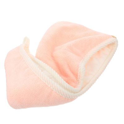 CALLARON Coral Fleece Hair Drying Hat Double Layer Water Absorption Towel Portable Hair Wrap Button for Women for Shower