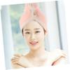 CALLARON Coral Fleece Hair Drying Hat Double Layer Water Absorption Towel Portable Hair Wrap Button for Women for Shower view 2