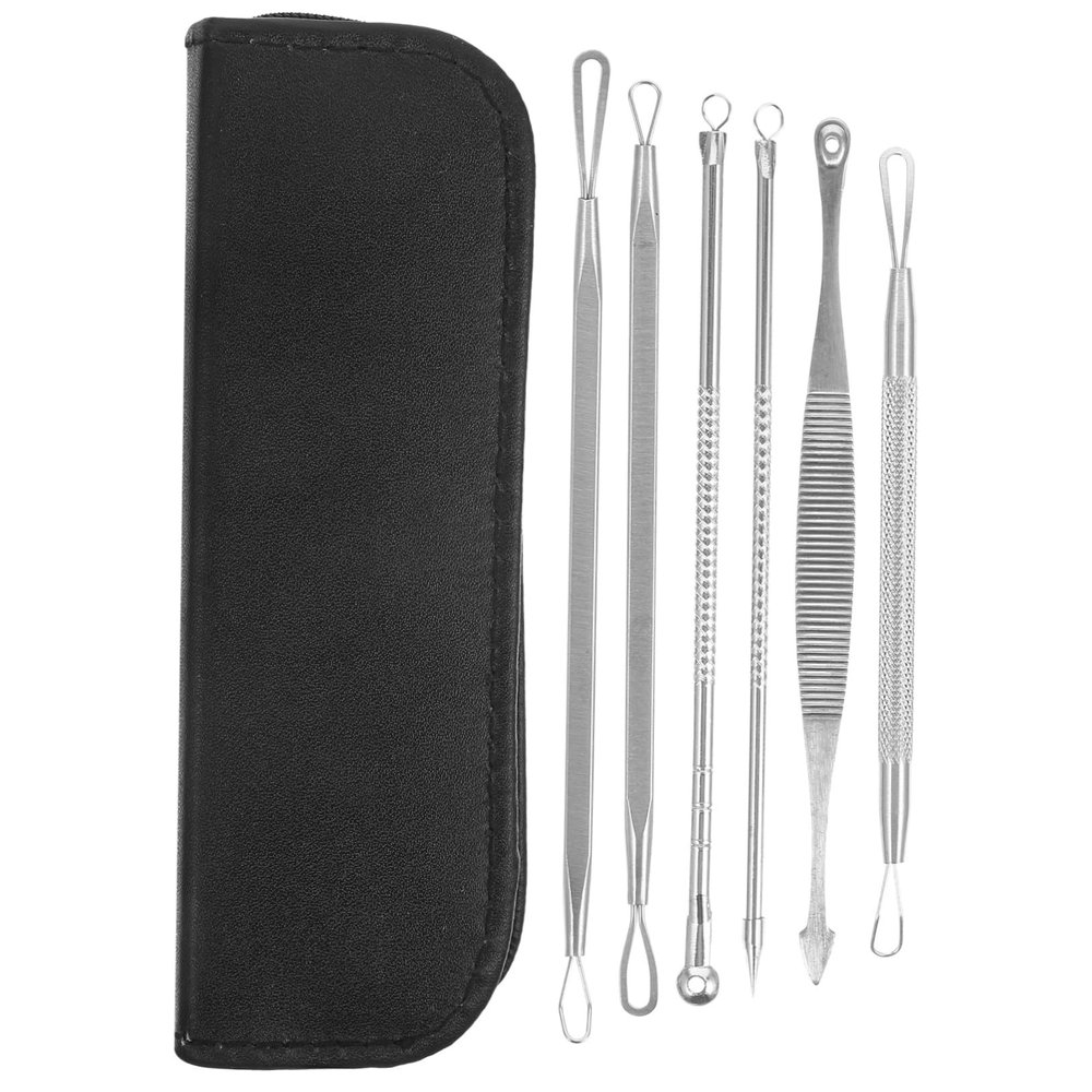DEARMAMY 1 Set Portable Blackhead Removal Tool Facial Care Kit with Non Slip Handle Lightweight Convenient for Daily Blemish Care and Skin Cleaning