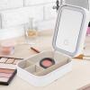 Beaupretty Travel Makeup Case with Lighted Mirror Portable Makeup Organizer for Outdoor Use Small Durable Faux Design for Storing Cosmetics and view 2