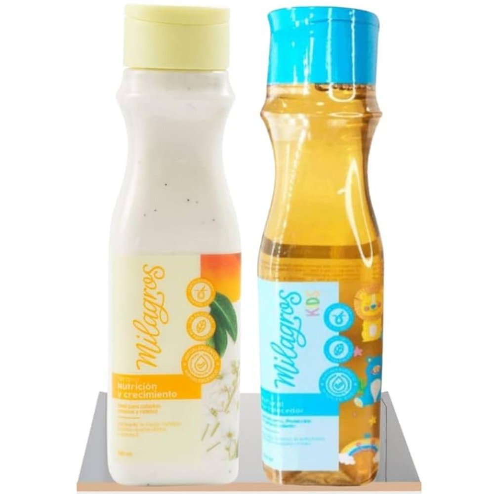 2 pack Shampoo Fortalecedor Kids 15.2oz + Crema para peinar para cabellos rizos 15.2oz | Milagro Colombia | sin sulfatos, sin sal