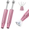 2 PCS Piercing Ball Grabber Tool, 4 - Claw Stainless Steel Jeweler Pick Up Tools,Septum Ball Screw Tool for Piercing Changing/Removal/Holder,Earring Pearl Grabber for Jewelry/Electronic Components view 1