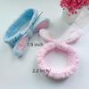 2 Pcs Spa Headband and,Bunny Face Washing Headband Set for Yoga Washing Face Makeup (Purple) view 2