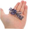 GALPADA Crystal Rhinestone Hair Barrette Clip for Women Automatic French Hairpin Headdress Accessory for Girls Bridal and Special Occasions view 3