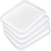 Hoolerry 4 Pcs Hard Clear Zipper Case Makeup Bags Plastic Pencil Pouch Transparent Storage Box Containers for Cosmetics, Snacks, Building Blocks, Puzzles(White,13.8 x 11.8 x 2 in) view 1