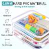 Hoolerry 4 Pcs Hard Clear Zipper Case Makeup Bags Plastic Pencil Pouch Transparent Storage Box Containers for Cosmetics, Snacks, Building Blocks, Puzzles(White,13.8 x 11.8 x 2 in) view 4