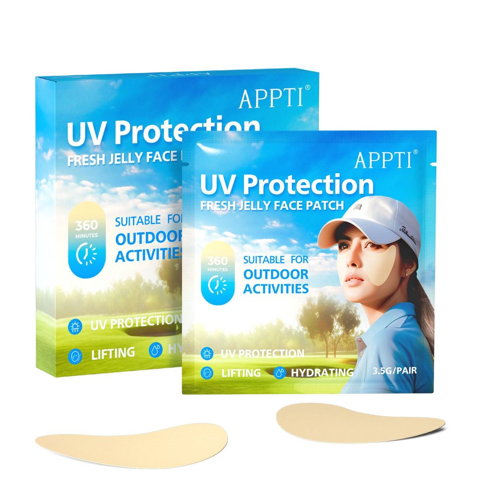 AppXynn Golf Patches 5-Pairs, Outdoor UV Protection Face Patch, Facial Mask Patches, Hydrating Skin Care Sunscreen Patch, Suitable for Outdoor Activities