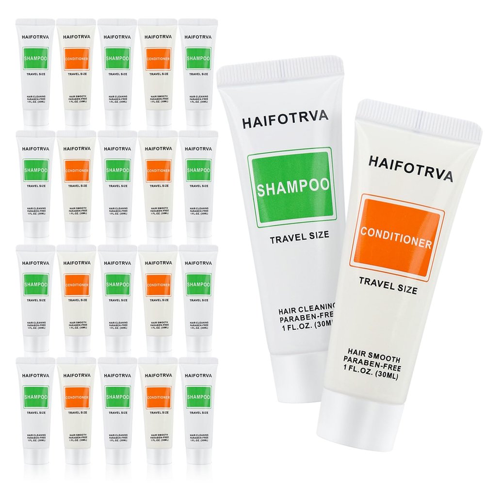 HAIFOTRVA Travel Size Shampoo and Conditioner Bulk Sets Pack of 100,Individually Wrapped 30ml/1 fl oz Small Size Hotel Supplies Portable Toiletries Amenities Bulk for Guests,Travel,Homeless,Charity