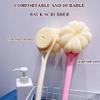 2-in-1 Shower Brush with Bath Flower Ball, Comfortable Nylon Soft Bristle Body Scrubber, Long Handle Back Washer with Hanging Rope, Clean and Relax(Milky White) view 3