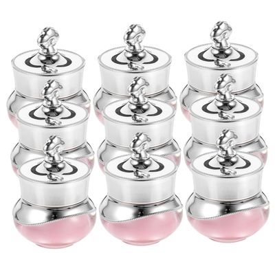 FOYTOKI 9pcs Acrylic Crown Bottle Sample Cream Eye Cream Cosmetics Travel Jar Wide Mouth Lid