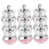 FOYTOKI 9pcs Acrylic Crown Bottle Sample Cream Eye Cream Cosmetics Travel Jar Wide Mouth Lid view 1