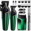BILLAR Hair Clippers for Men with Beard Trimmer, Professional Clippers & Beard Trimmers Set, Electric Razor Shavers for Men, Cordless Mens Grooming Kit for Nose, Face, Hair (Green) view 1