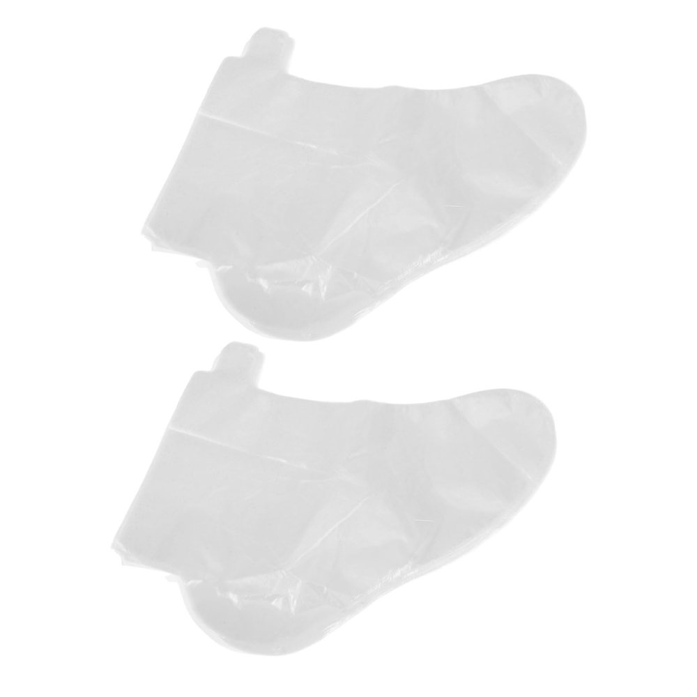 LIFKOME 100Pcs Disposable Foot Socks with Fixed Buckle Hydrating Plastic Foot Mask Covers for Moisturizing Spa Care Secure Fit for Home Foot Treatments and Pedicures