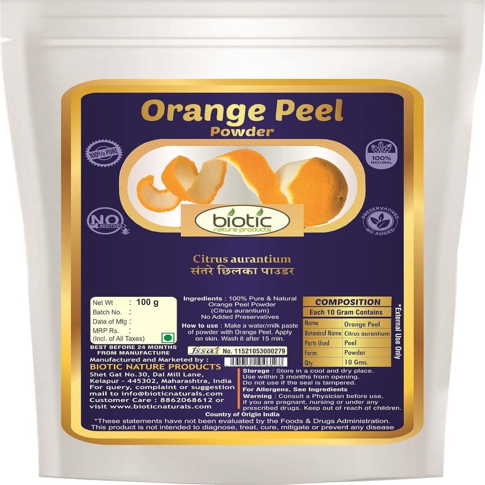 mericaa mall Natural Orange Peel Powder (Citrus Aurantium Dulcis) - 100g