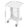 3-Tier Rolling Salon Cart with Wheels | ABS Beauty Storage Trolley with 2 Baskets & Instrument Tray - Professional Storage Cart for Spa, Clinic & Salon view 4