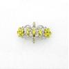 Faship Gorgeous Citrine Yellow Rhinestone Crystal Flora Hair Barrette Clip view 2