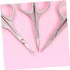 XCHOKPDG 3sets Vibrissa Scissors Safety Tip Scissors -Pointed Scissors Nose Hair Scissors Round Scissor Eyebrow Hair Trimming Scissors Curved Round Trimmer Silver 3pcs*3/1105(3) view 2