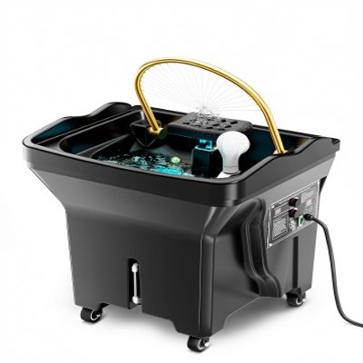 jpinlr Japanese Head Spa Equipment, Dual-Control Water Circulation Heating, 60L Tank Phototherapy, Providing Comprehensive Care for The Scalp