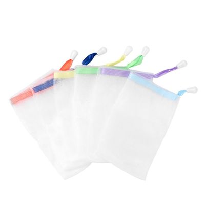 BESTYASH 50pcs Soap Mesh Pouch Set Colorful Bubble Net Holder for Handmade Soap Exfoliating Facial Cleaning Tool Portable Netting Round Buckle for Bath and Shower