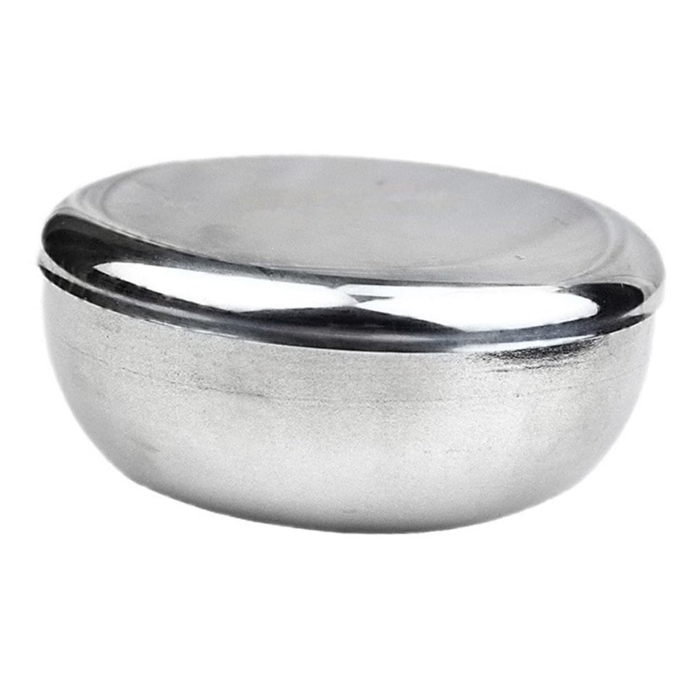 Beaupretty Stainless Steel Shaving Bowl with Lid Men Razor Accessory for Foaming Sturdy Bubble Bowl for Grooming for Daily Shaving Routine