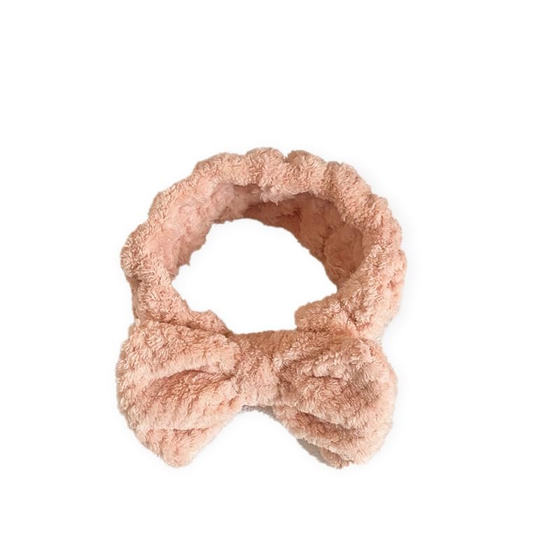 2 Pcs Headband for Washing Face Set,Bow Spa Headband for Washing Face for Shower Makeup Hair Accessory Gifts-Light Pink