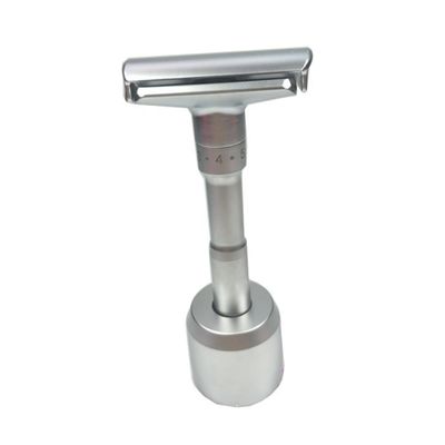 OATIPHO Safety Razor Stand Zinc Alloy Base Shaving Razor Holder for Men Silver