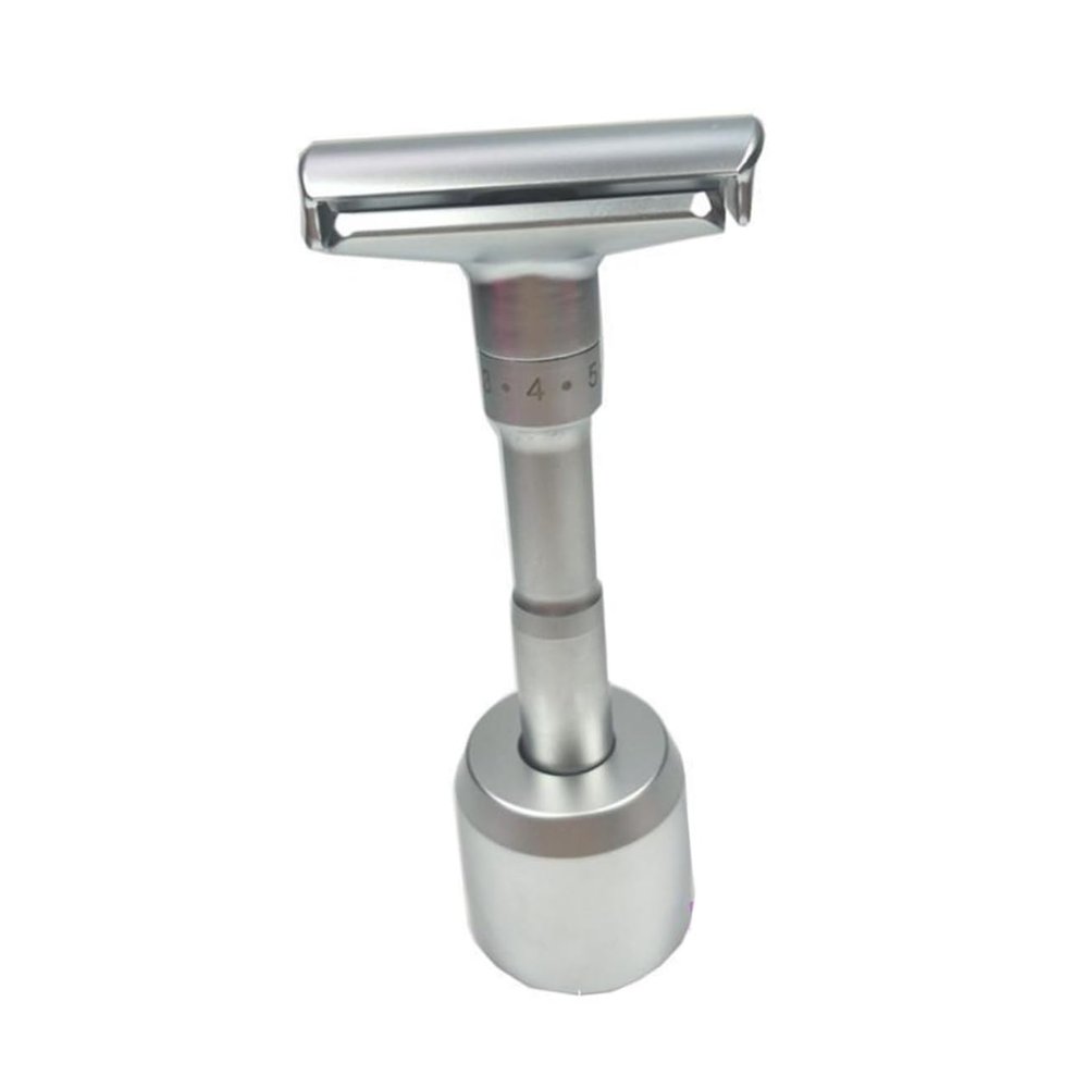 OATIPHO Safety Razor Stand Zinc Alloy Base Shaving Razor Holder for Men Silver