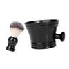 FRCOLOR Beard Brush Set for Men Shaving Bowl Brush Grooming Kit Nylon Bristles Portable Shaving Cup view 1