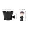 FRCOLOR Beard Brush Set for Men Shaving Bowl Brush Grooming Kit Nylon Bristles Portable Shaving Cup view 2
