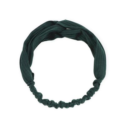 2 Pcs Spa Headband and,Twist Knotted Cross Face Washing Headband Set for Yoga Washing Face Makeup (Dark Green)