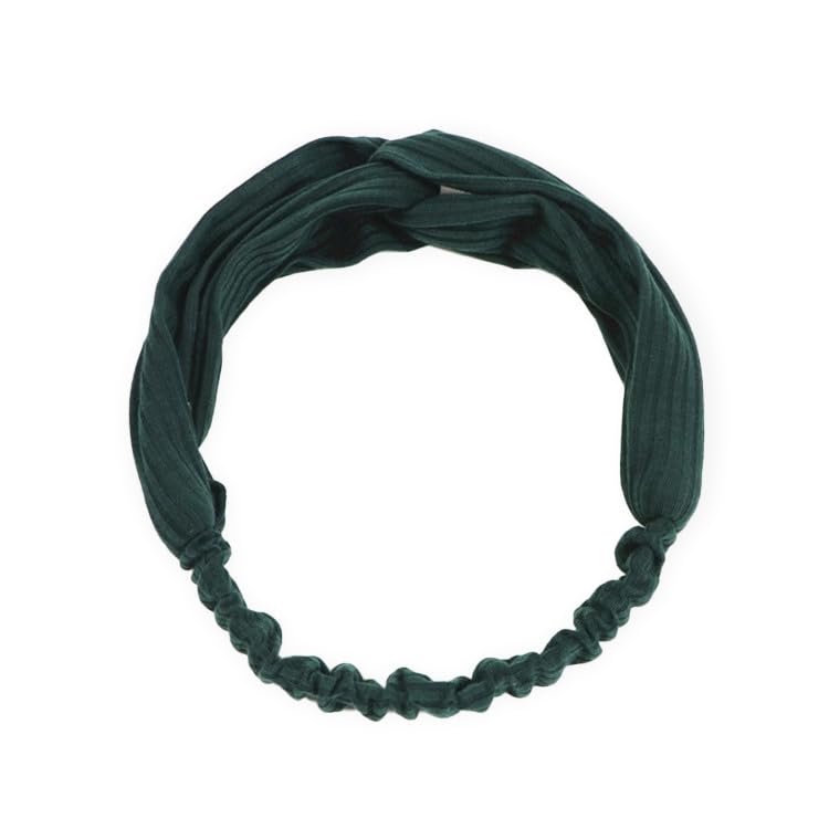 2 Pcs Spa Headband and,Twist Knotted Cross Face Washing Headband Set for Yoga Washing Face Makeup (Dark Green)