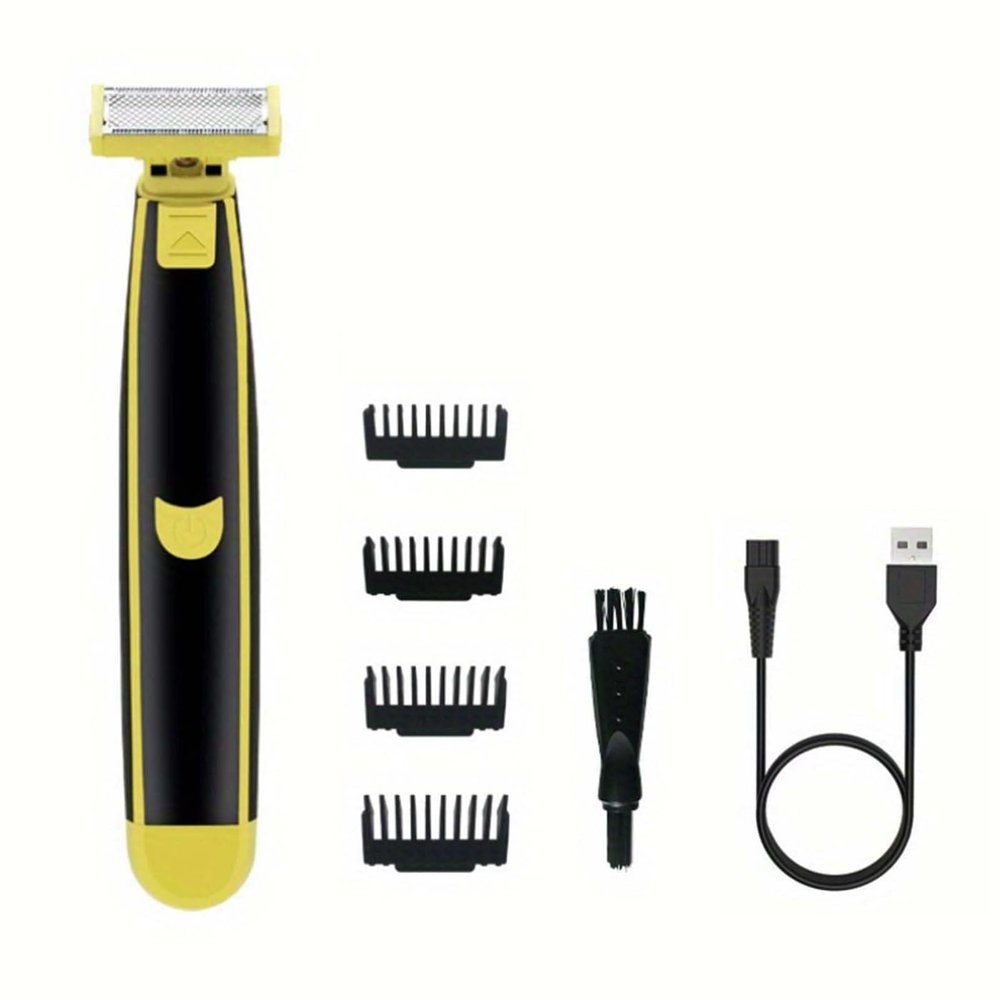 Wet and Dry Electric Shaver for Men, 360 Face Hybrid Electric Beard Trimmer and Shaver with 4 Interchangeable Cutter Heads, Non-Slip and Durable, Great for Gift (1PC)-Model #8